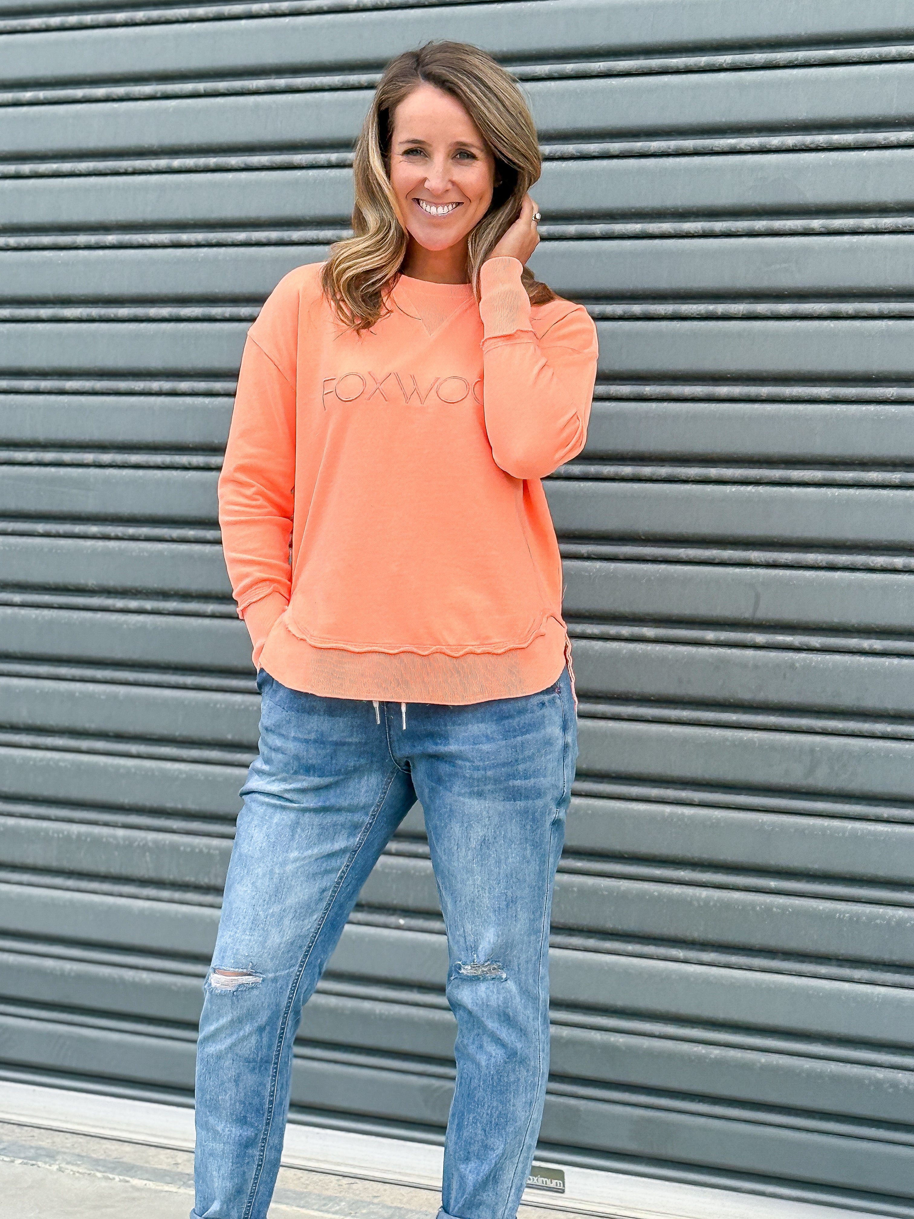 Simplified Crew - Neon Peach