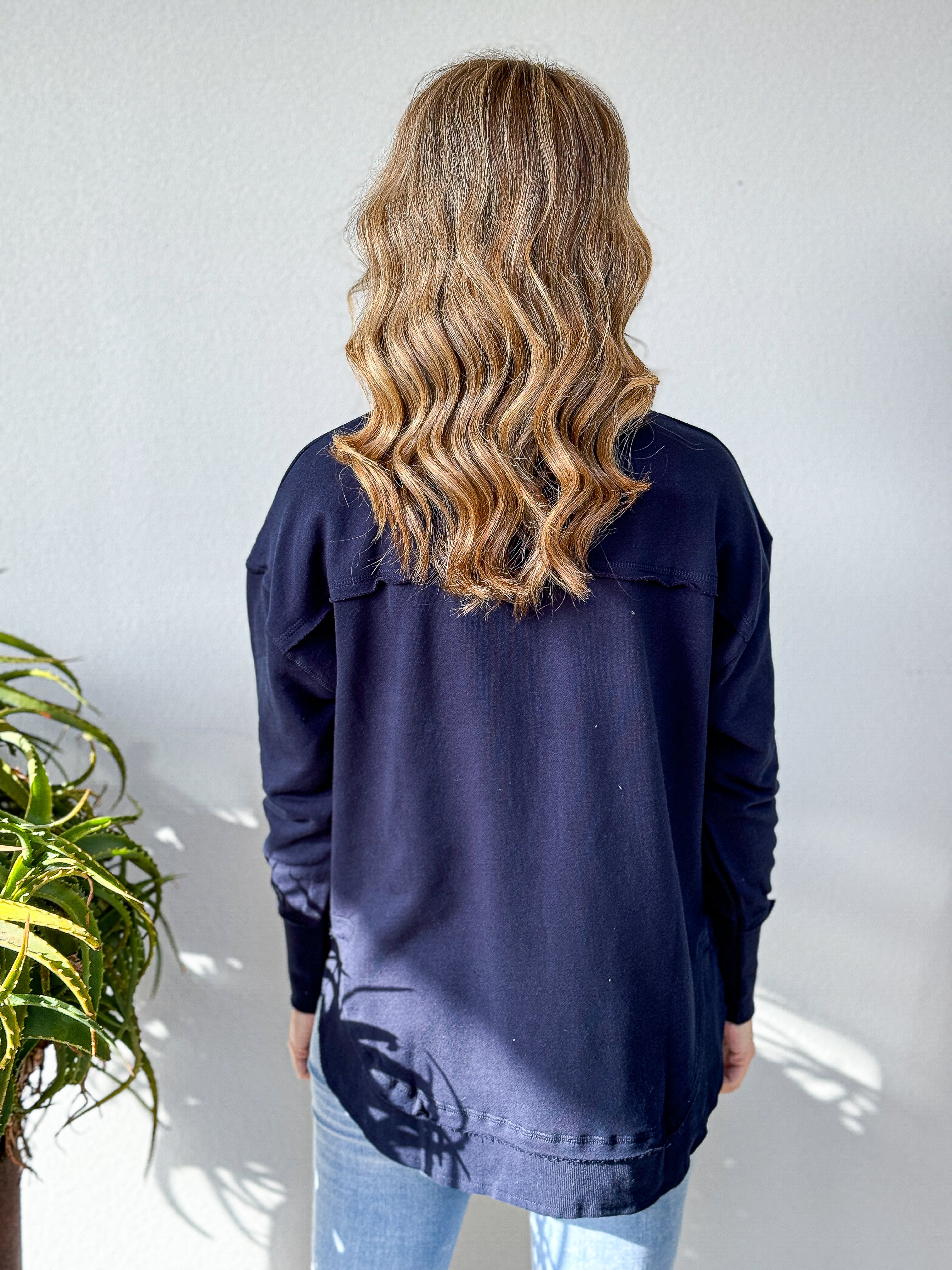 Simplified METALLIC Crew - Navy