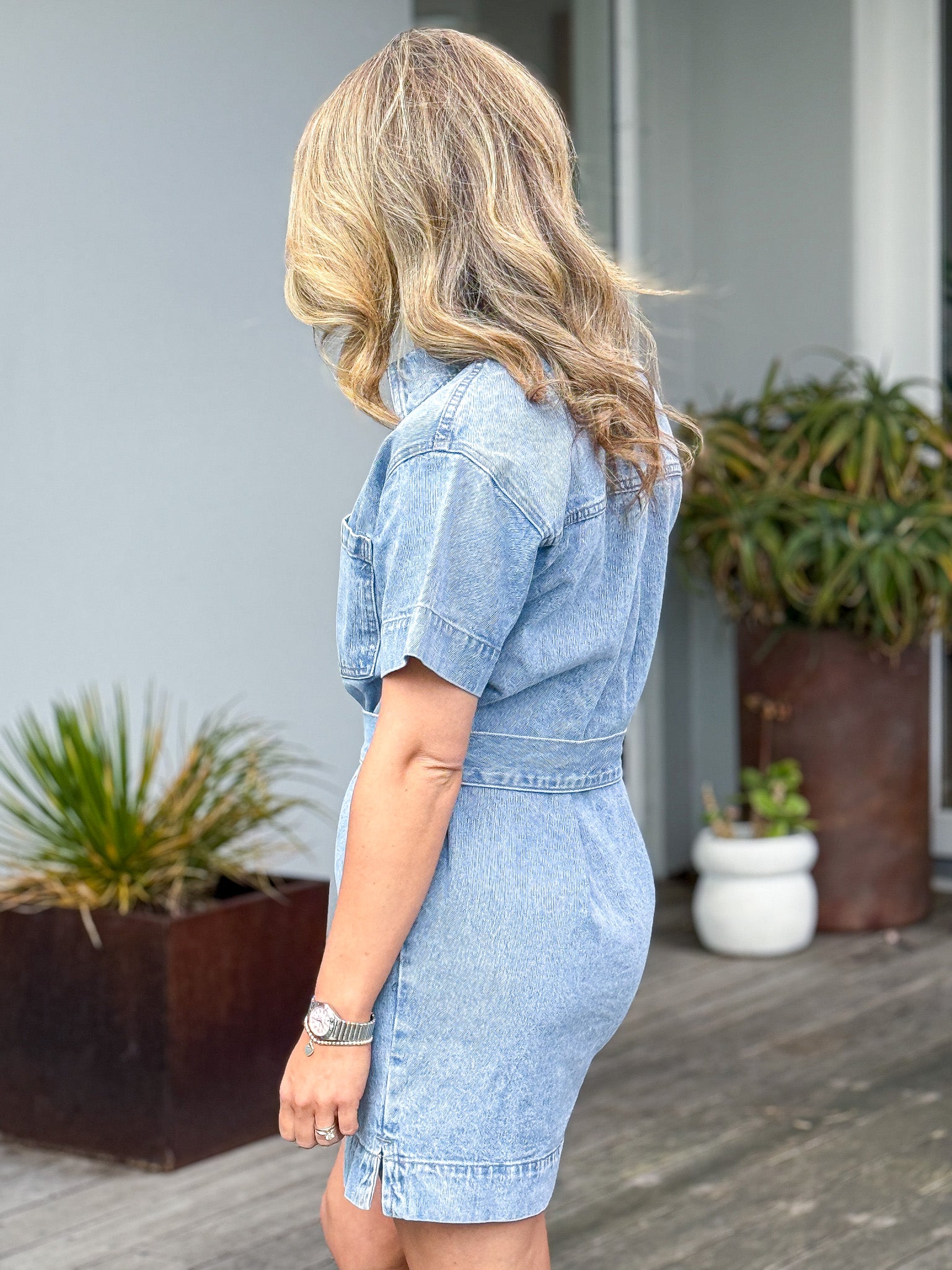 Sunny Denim Dress - Light Blue