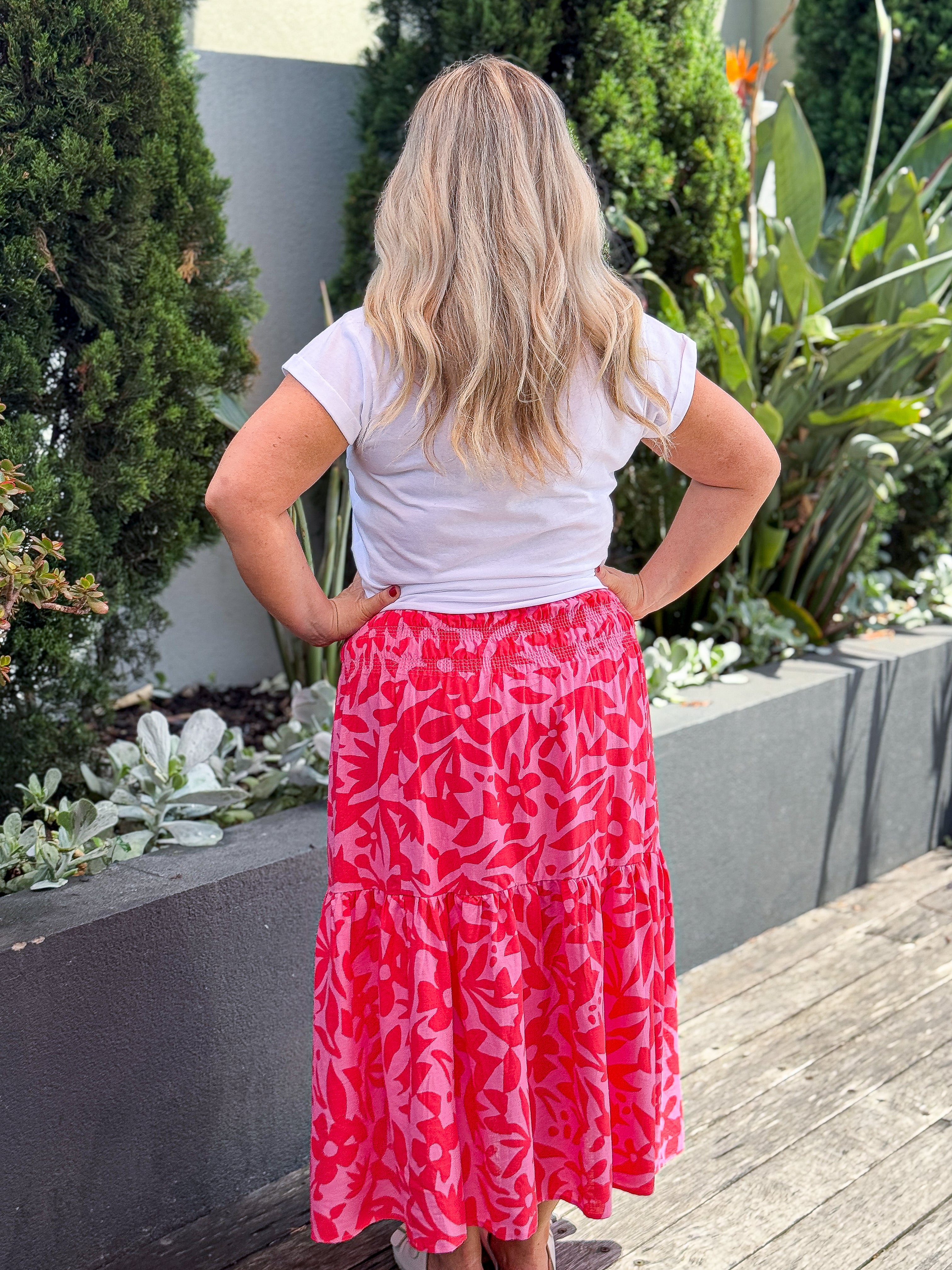 Sunset Hour Skirt - Strawberry