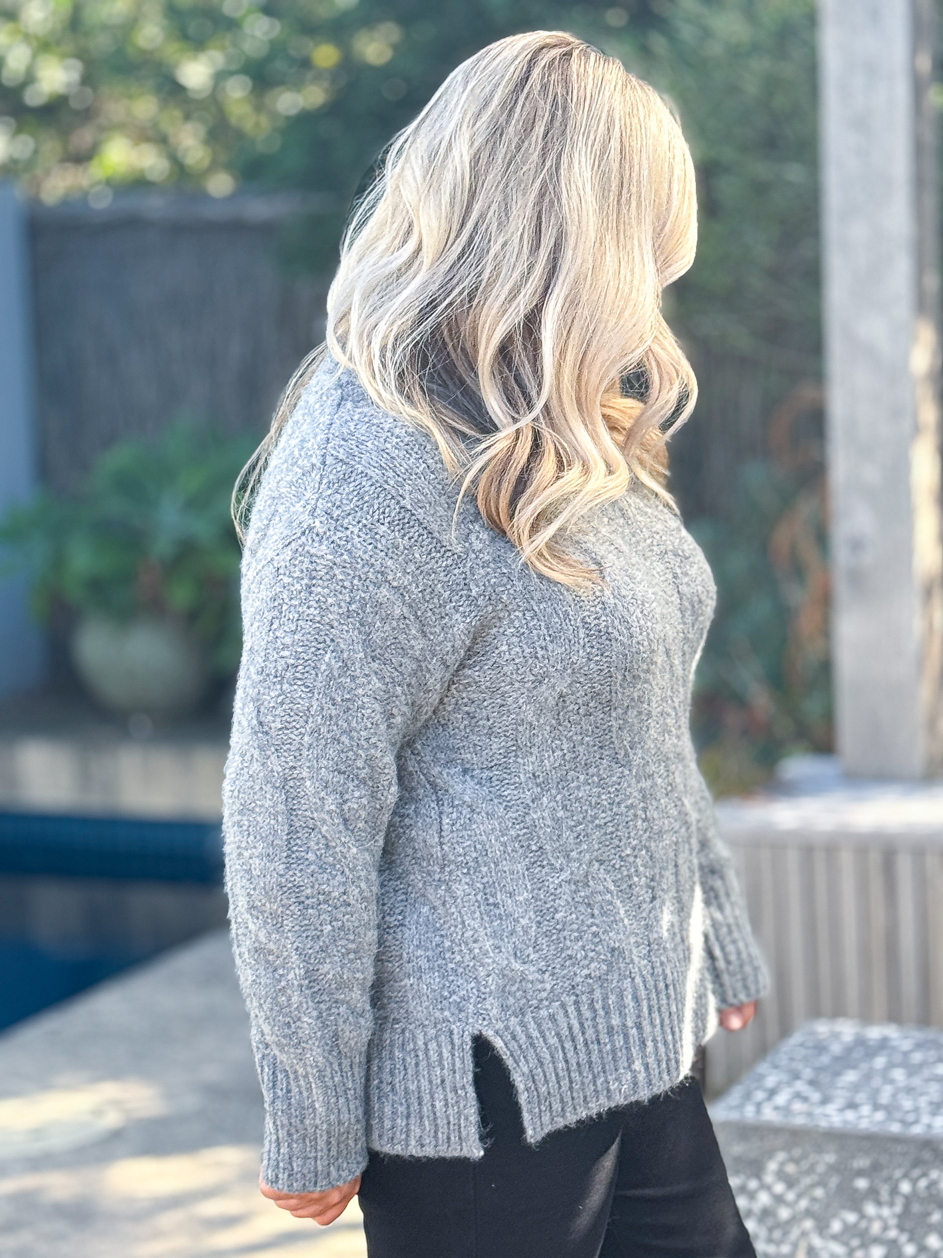 Tallulah Cable Knit - Charcoal