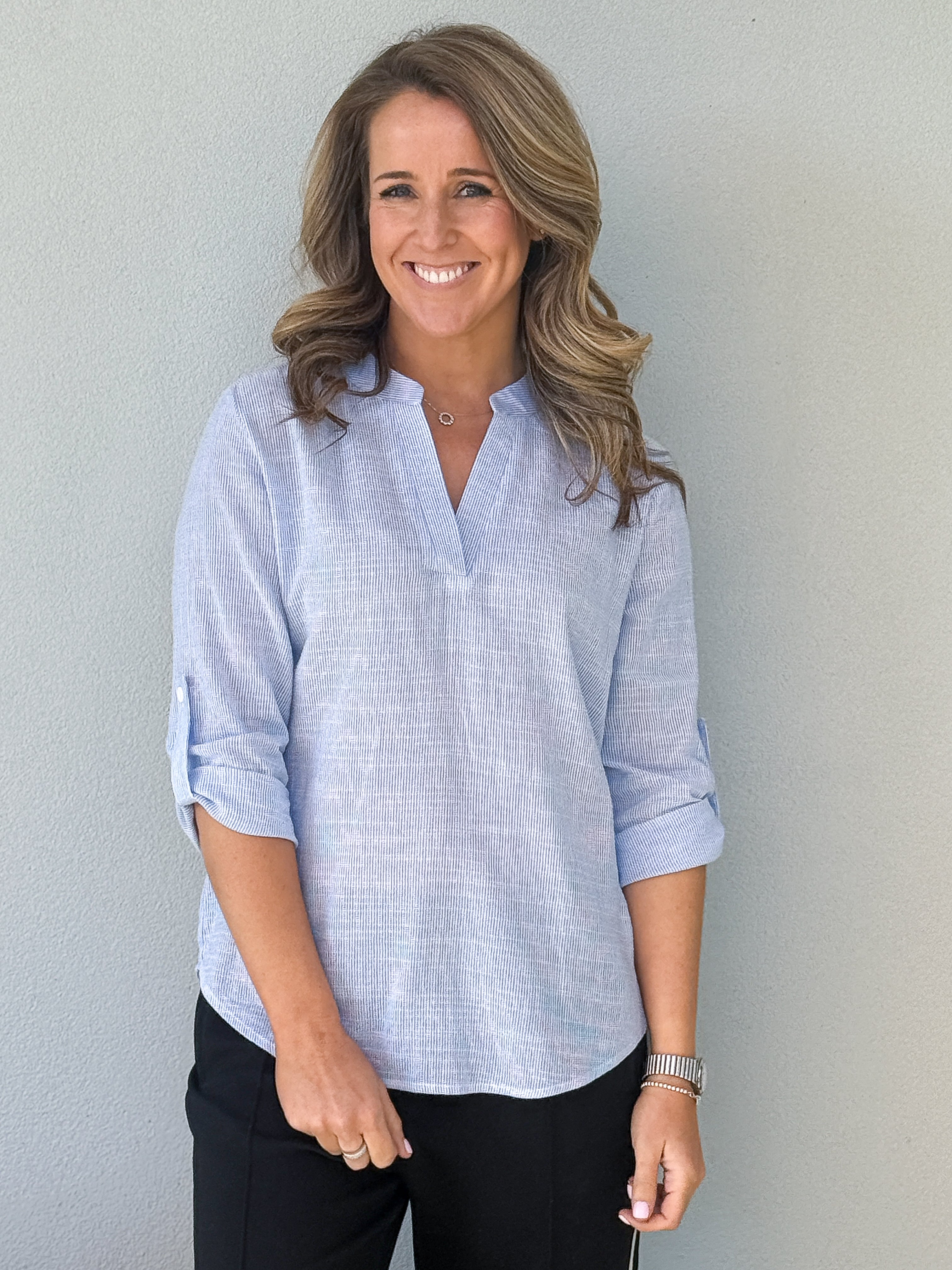 Tilly Shirt - Light Blue Stripe