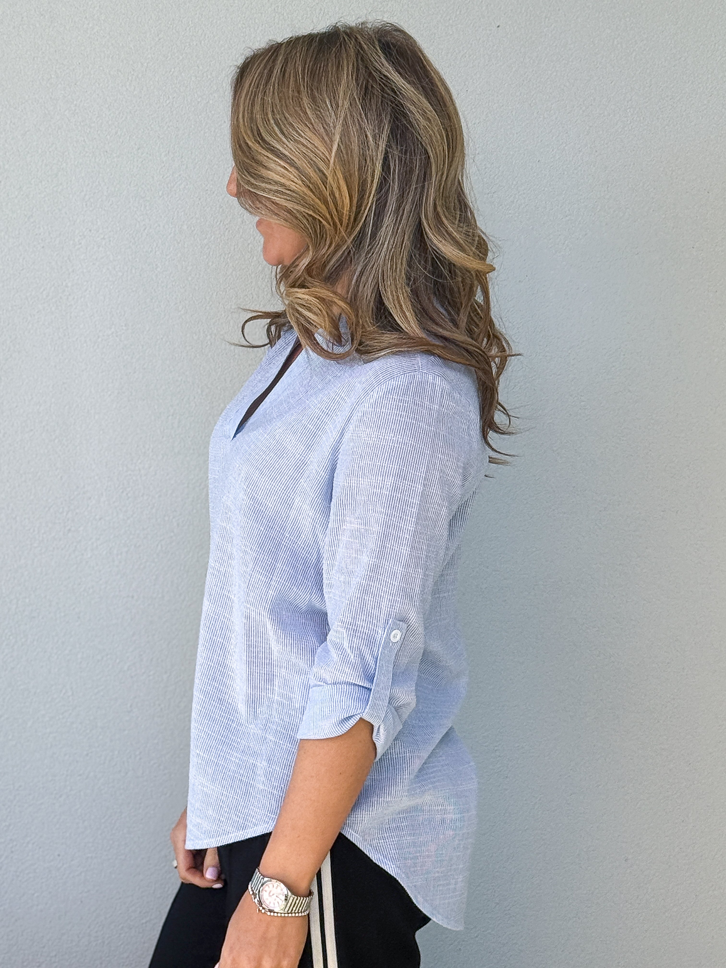 Tilly Shirt - Light Blue Stripe