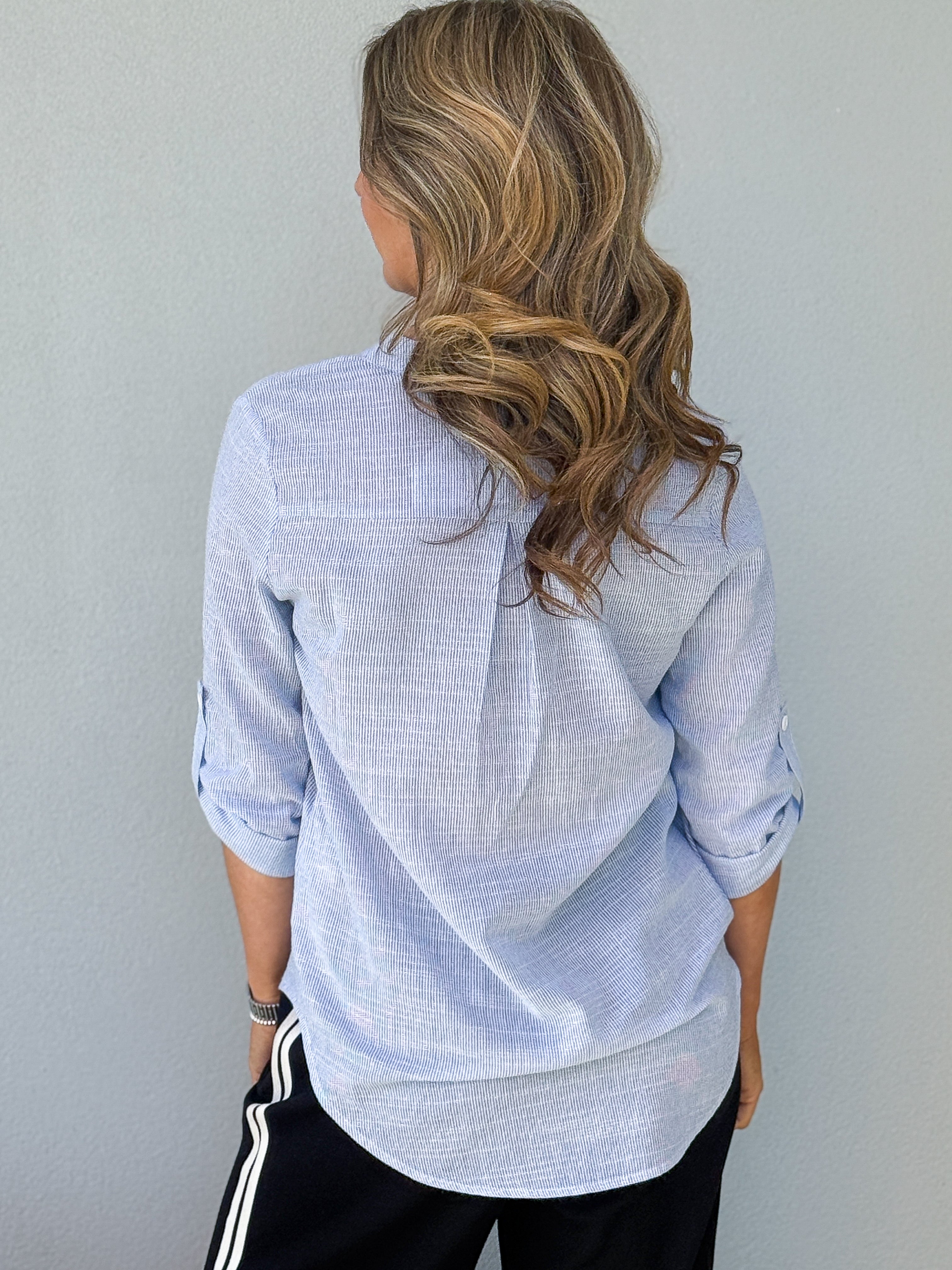 Tilly Shirt - Light Blue Stripe