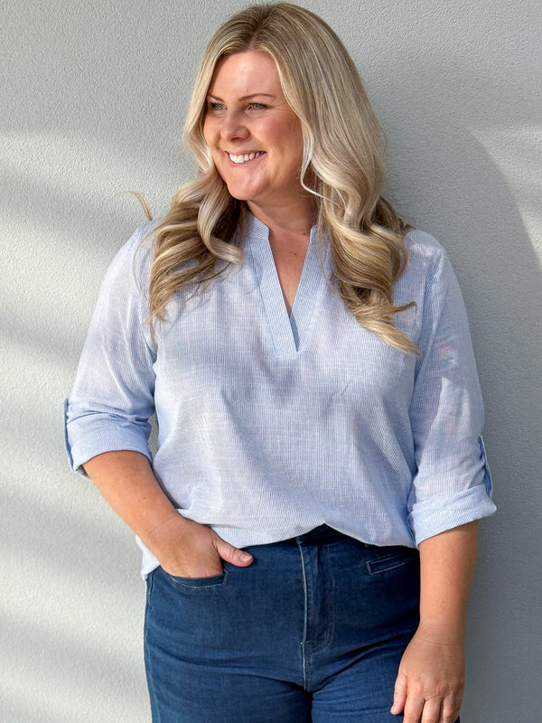Tilly Shirt - Light Blue Stripe