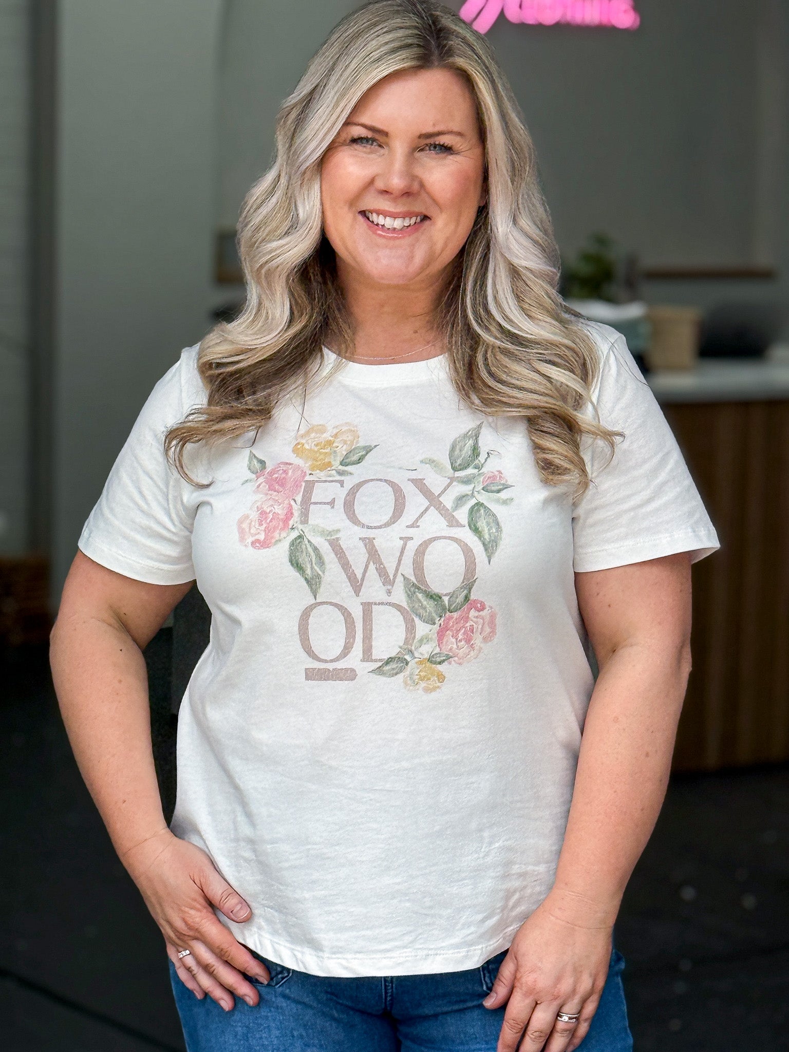 Wild Rose Tee - White