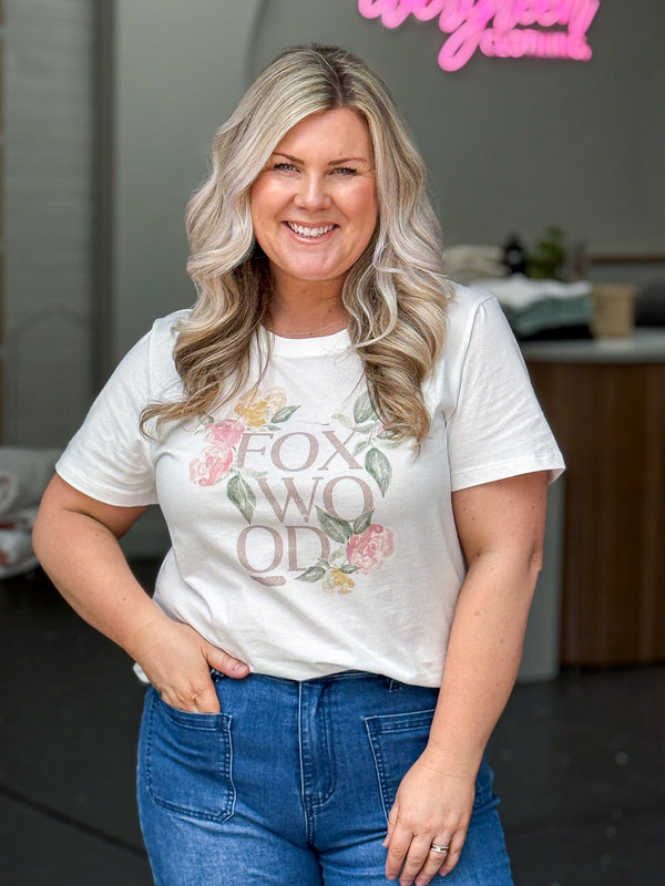 Wild Rose Tee - White