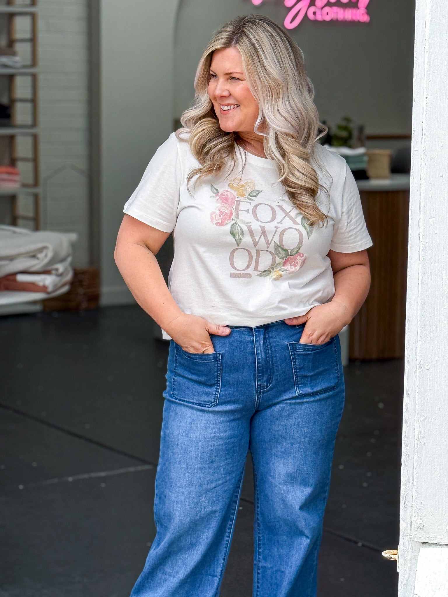 Wild Rose Tee - White