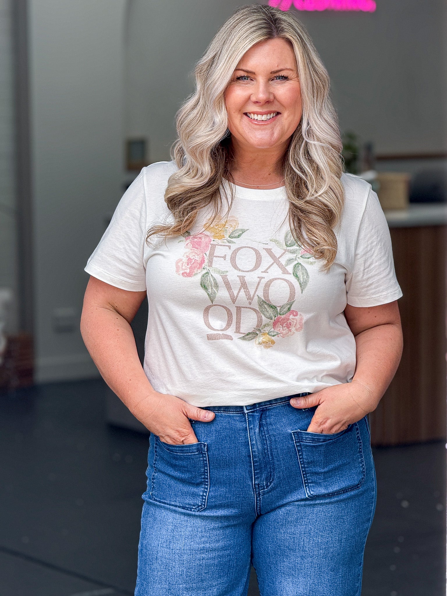 Wild Rose Tee - White