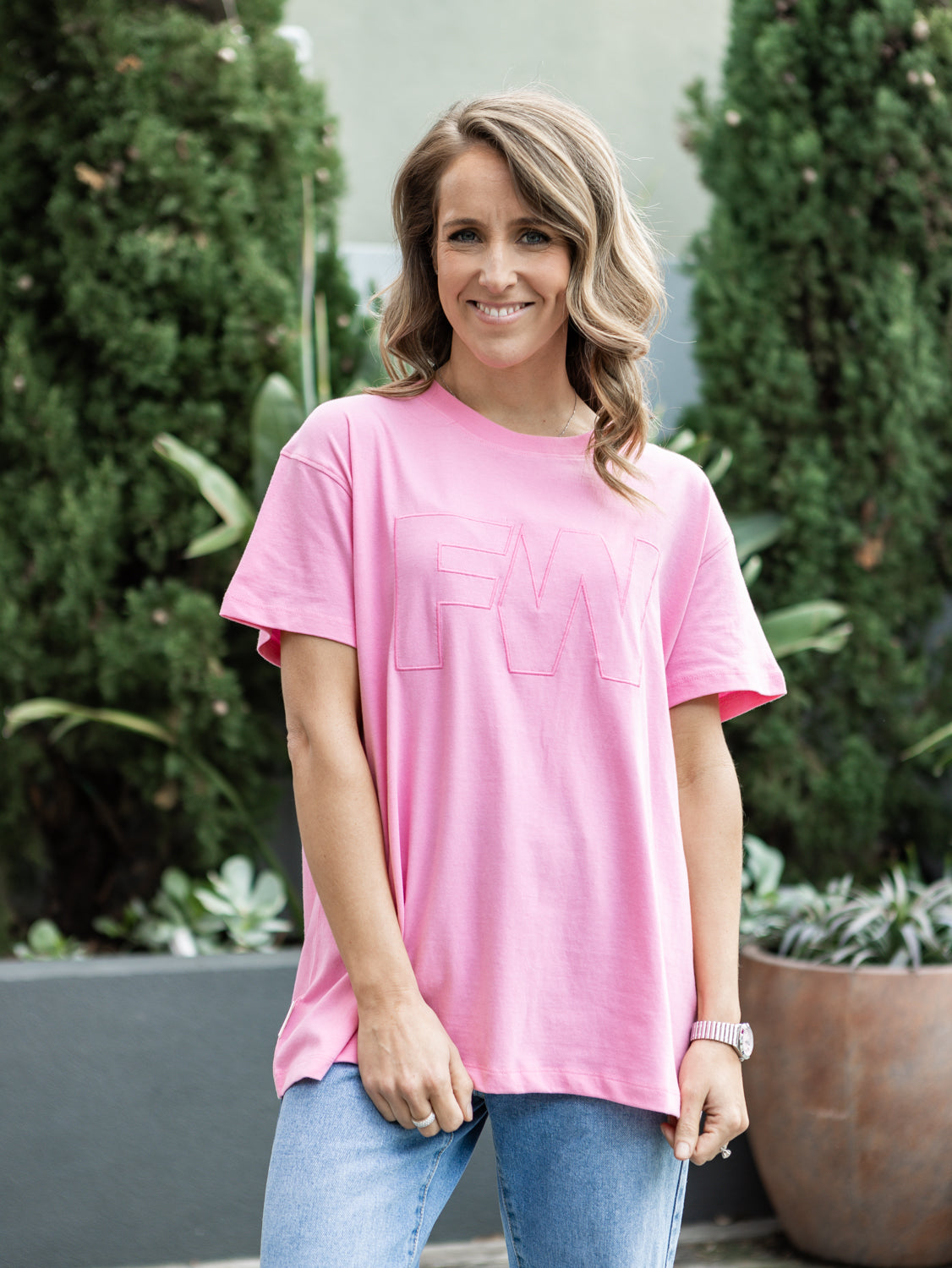 FW Embroidery Tee - Pink