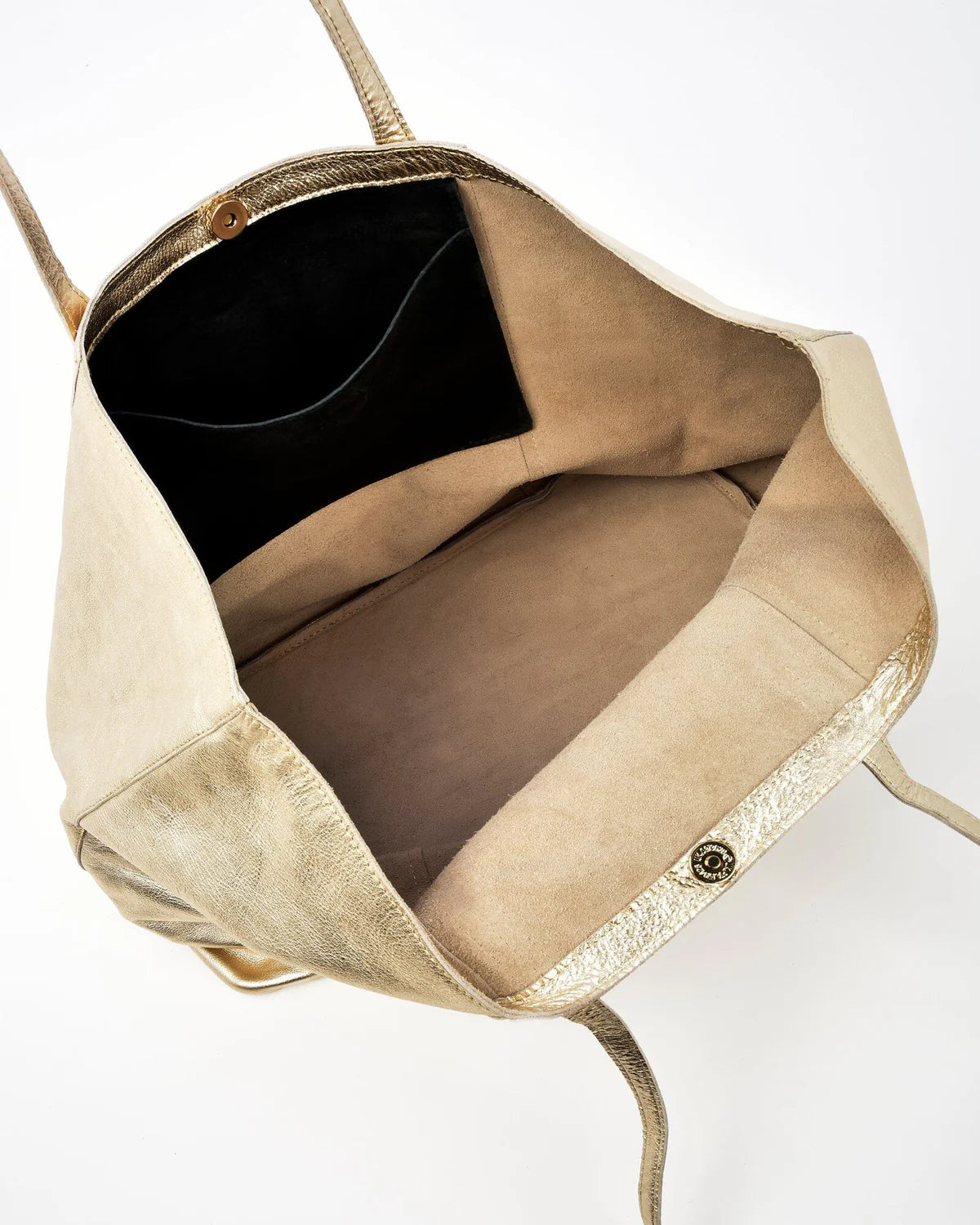 Elara Metalic Leather Hobo - gold