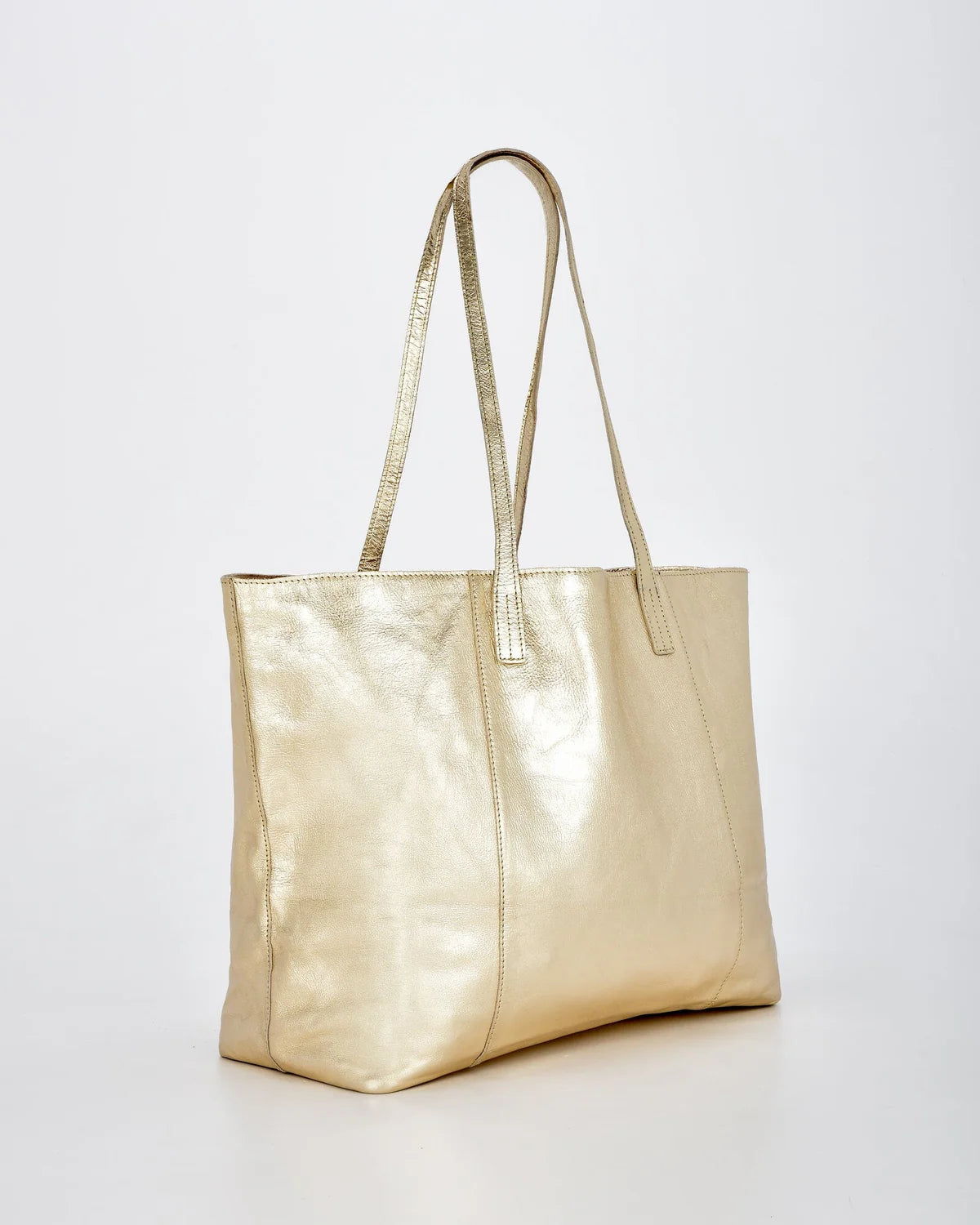 Elara Metalic Leather Hobo - gold