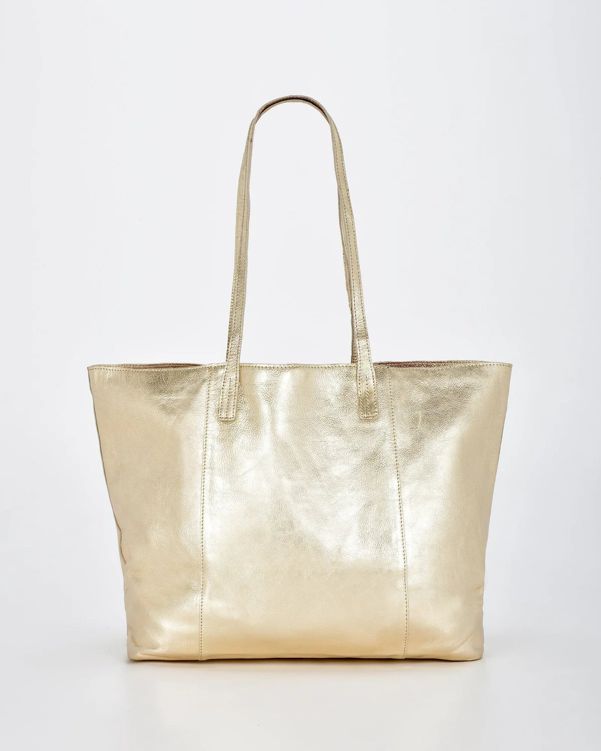 Elara Metalic Leather Hobo - gold