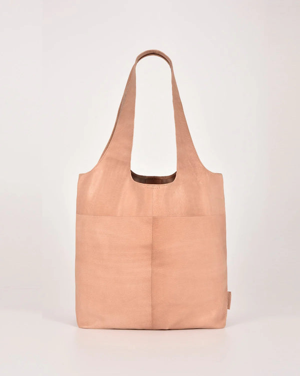 Emerald Leather Tote Blush