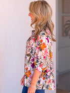 Chloe Blouse - Multi Pink Spring