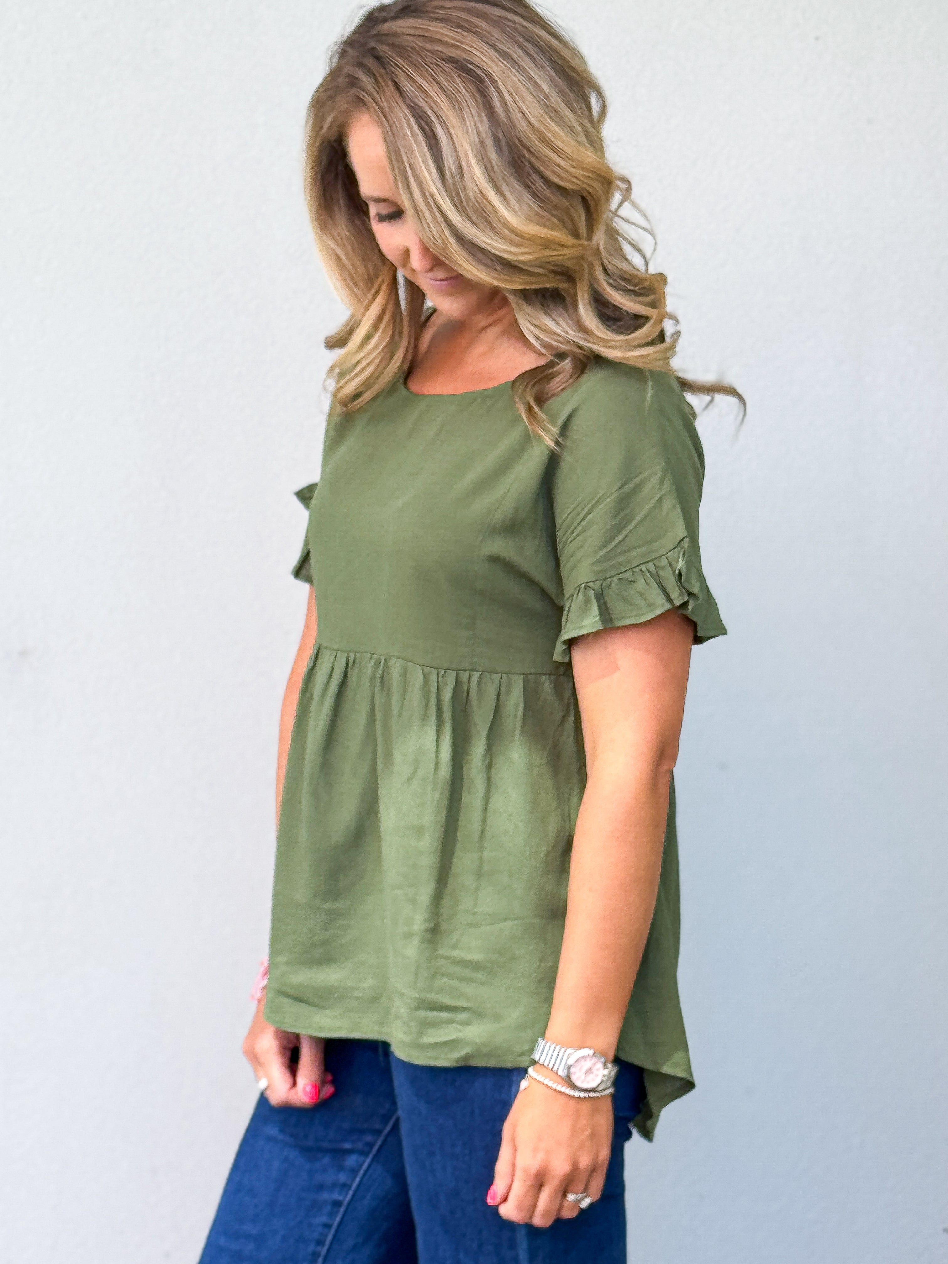 Hanna Hi-Lo Top - Khaki