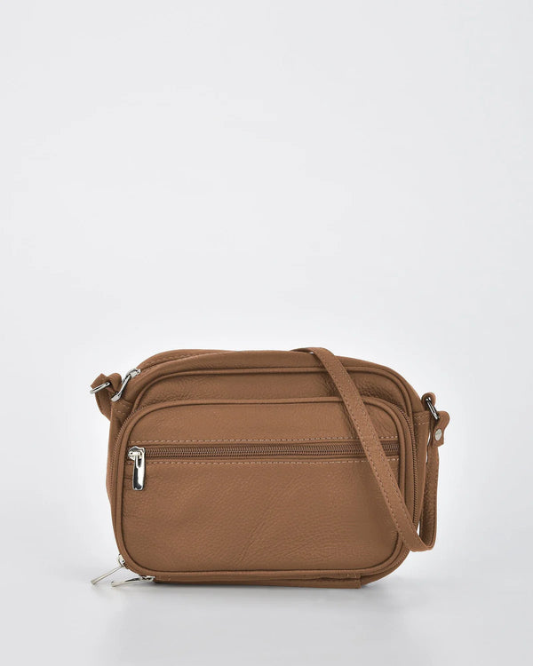 Jackie Everyday Leather Crossbody Bag Tan