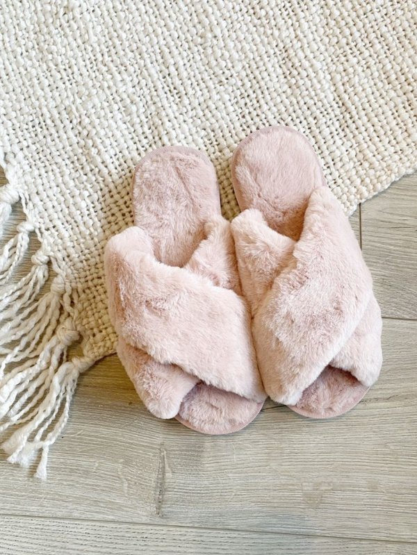 Skylar Fluffy Slippers - Pink