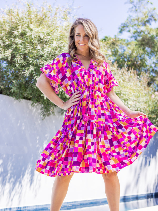 Trinny Dress - Multi Pink