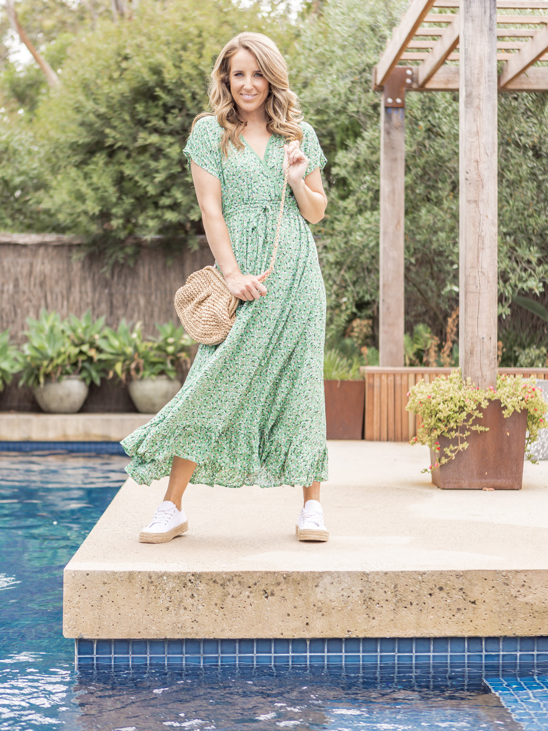 Annie Dress - Green Floral