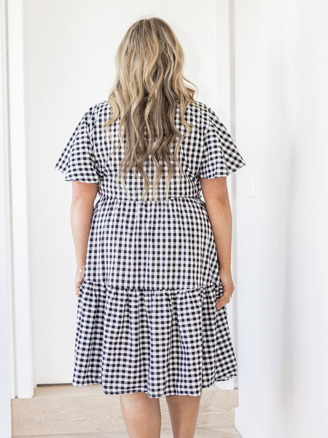 Ebony Gingham Dress - Black