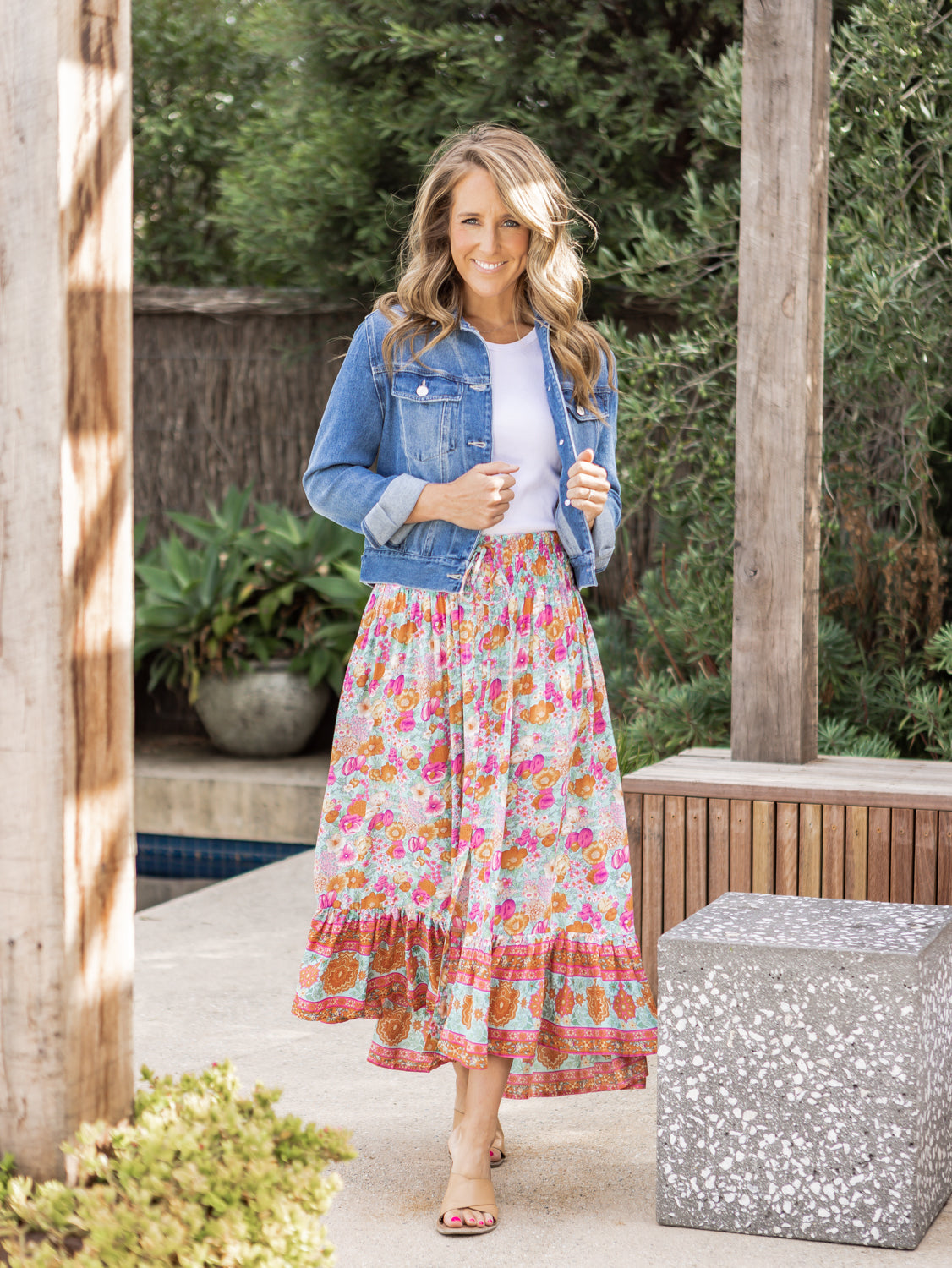 Evergreen Lorena Shirred Skirt