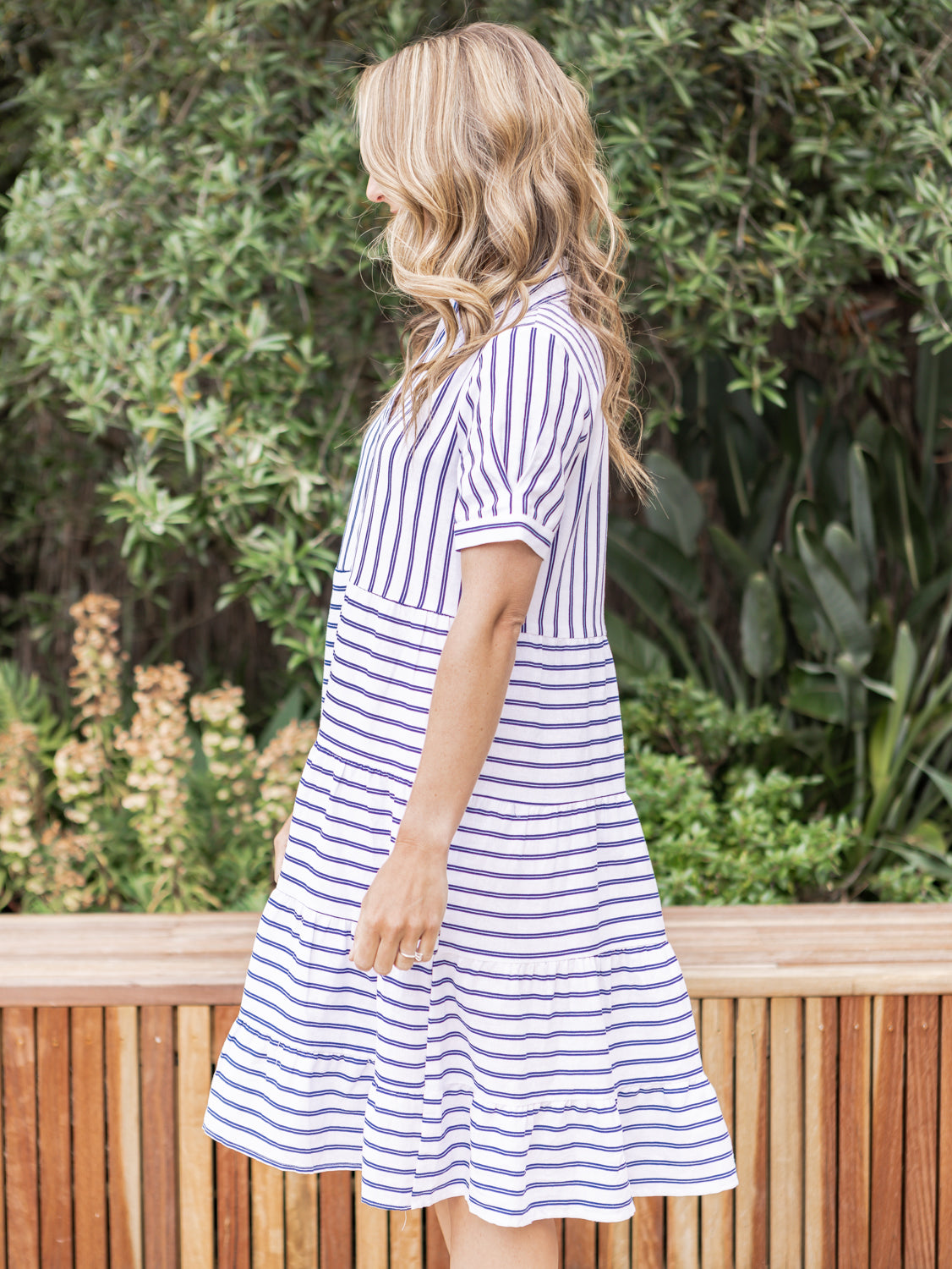 Milano Linen Dress - Blue Stripe