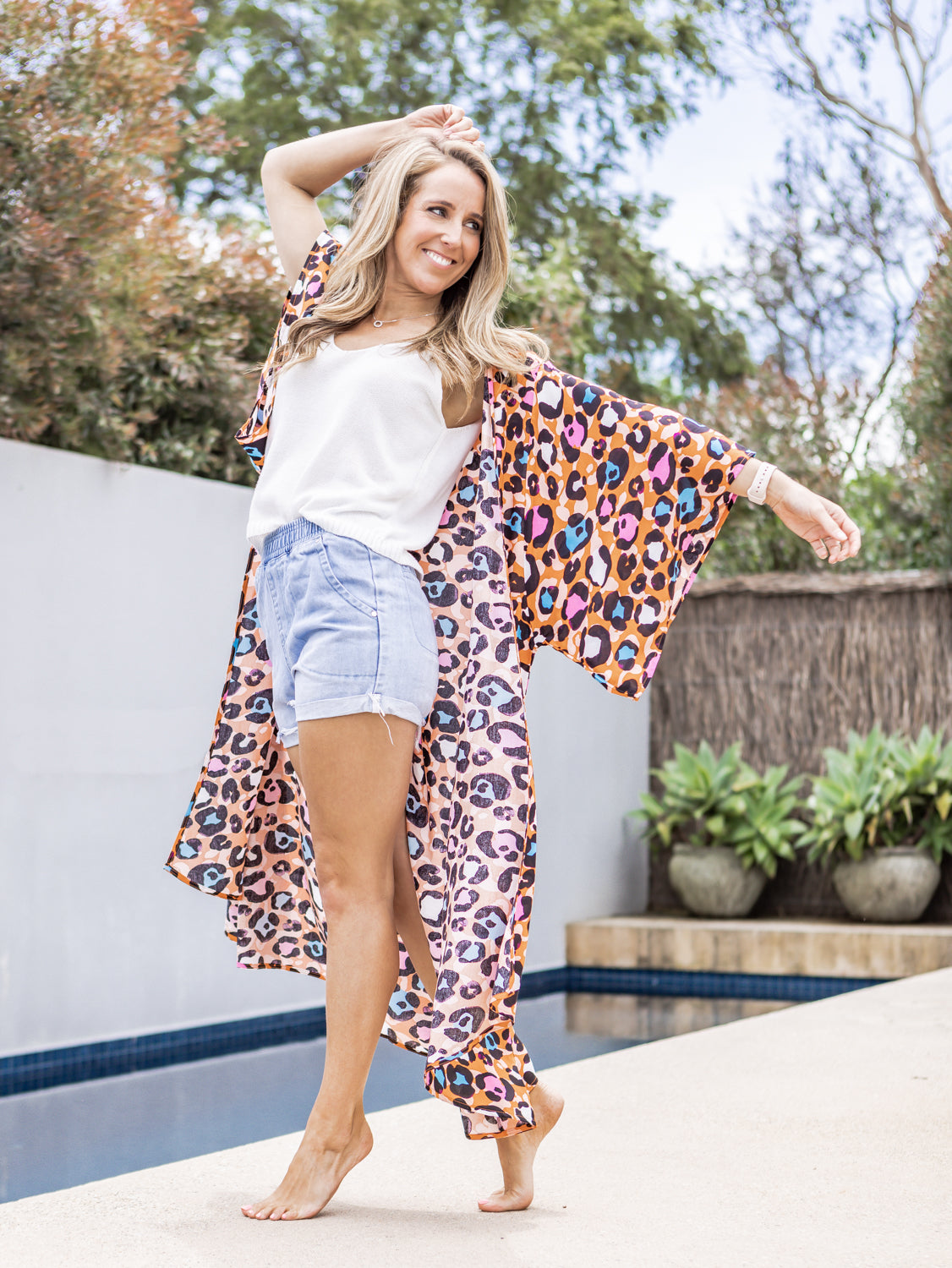Claudia Leopard Kimono