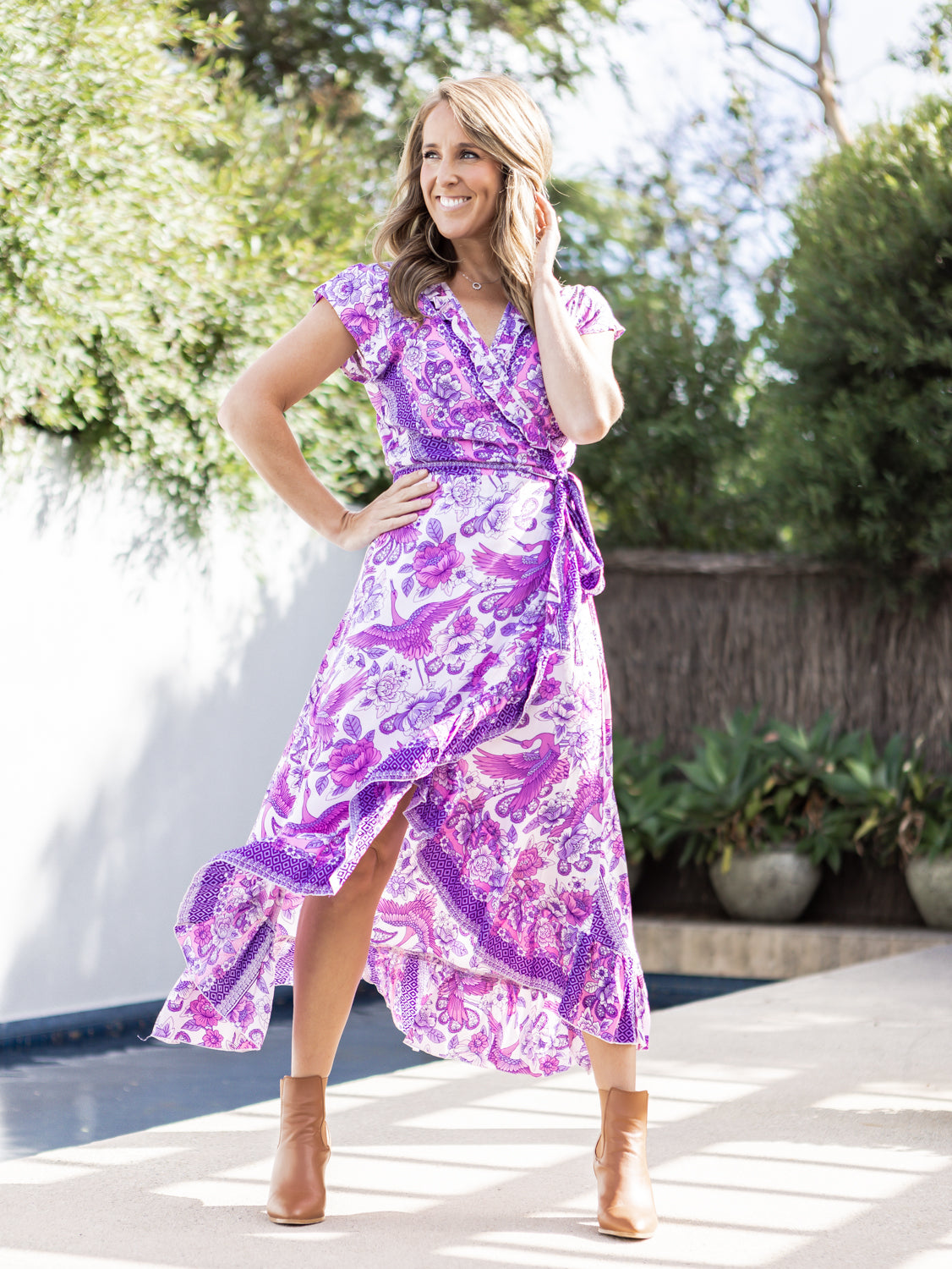 Evergreen Kimberley Wrap Dress - Purple