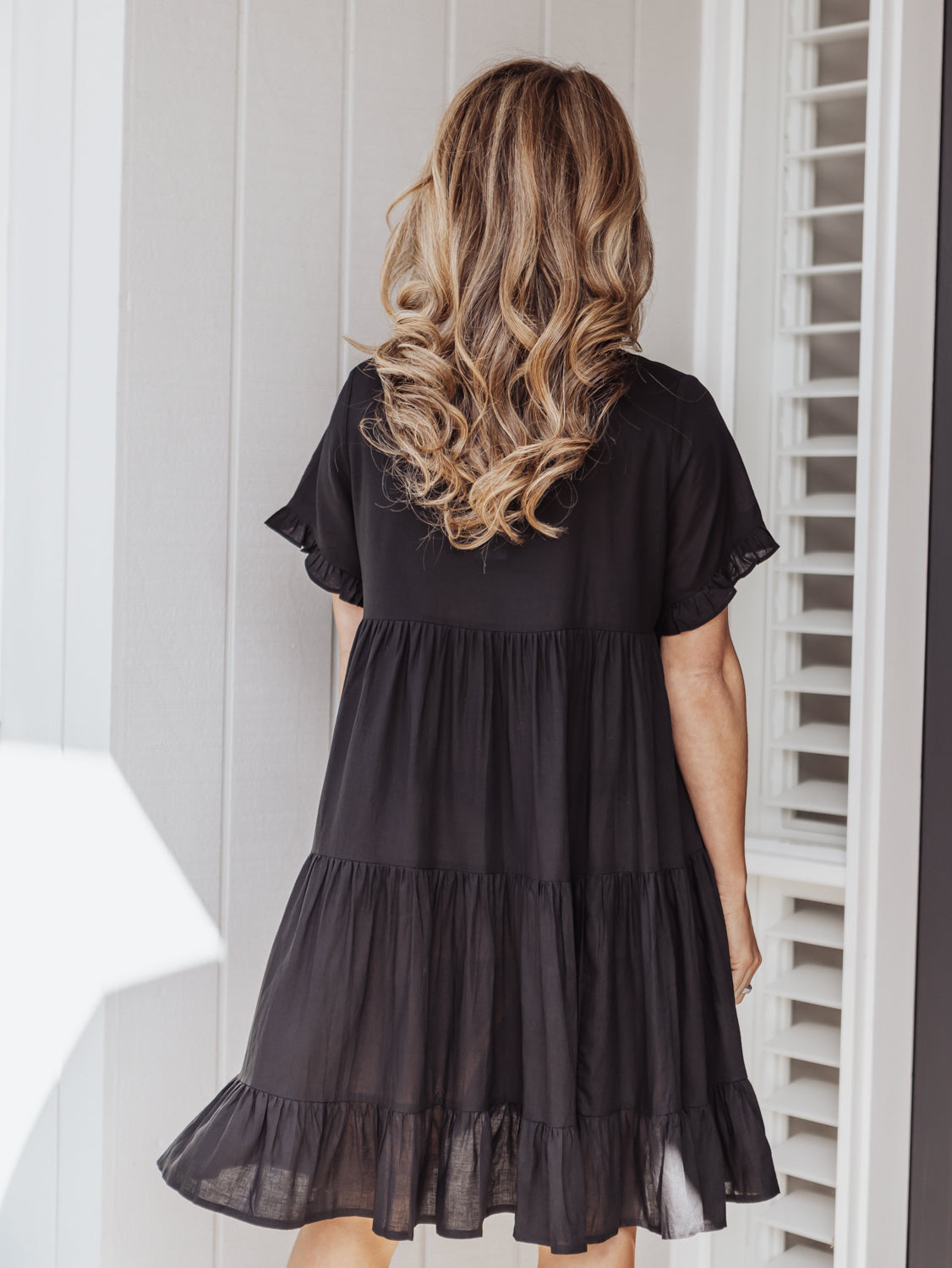 Cassandra Tiered Dress - Full Black