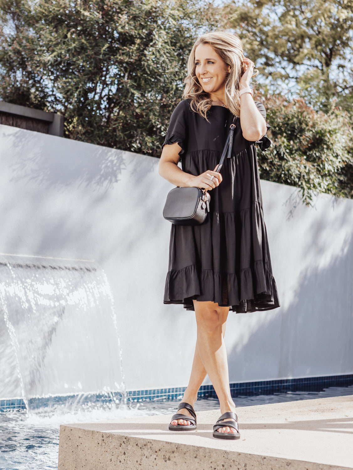 Cassandra Tiered Dress - Full Black