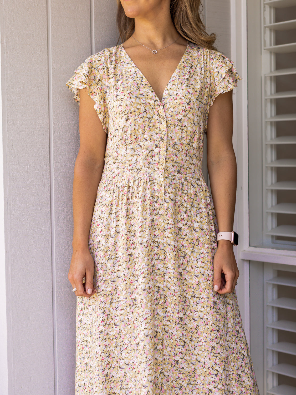 Daisy Midi Dress - Yellow